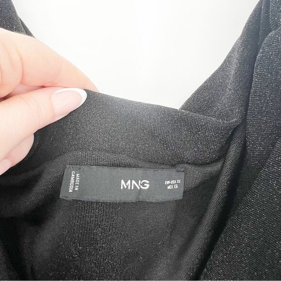 Mango Glitter Off the Shoulder Top XL Black - Picture 5 of 5